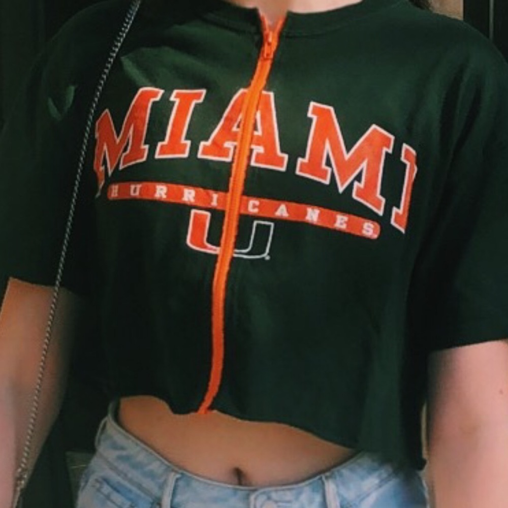 Miami hurricanes zip up tee